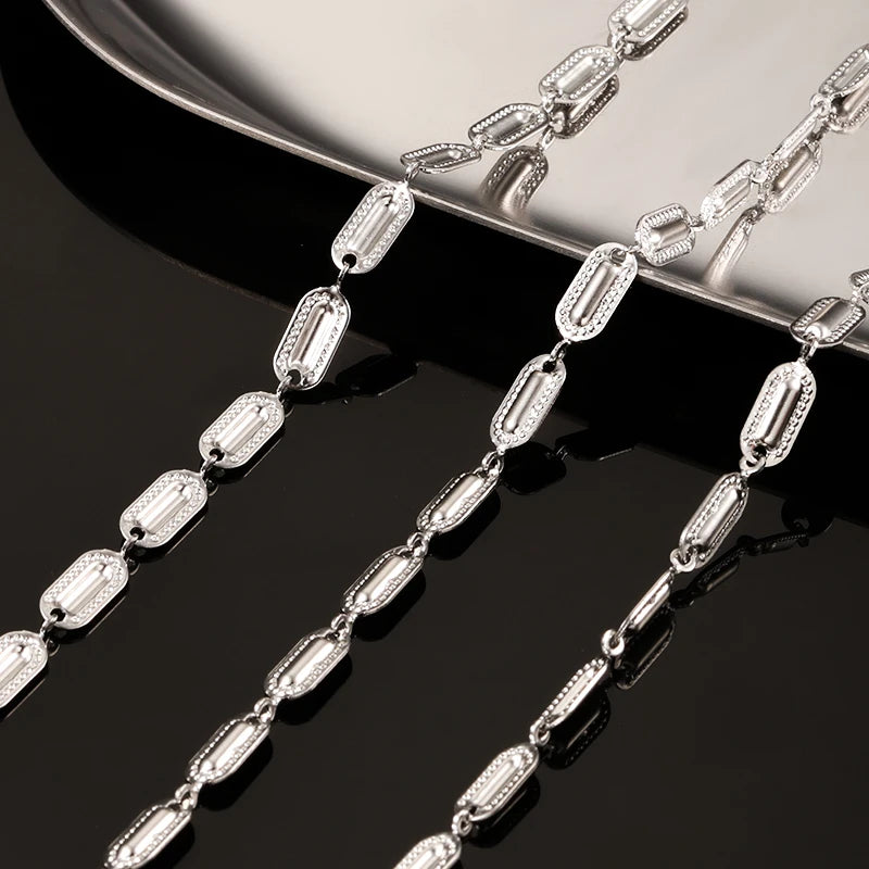 Wholesale New Design Stainless Steel 8mm Oval Links Chain Roll Jewelry Findings Components for Women's Necklace Belly Chain