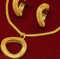Gold Jewelry Sets 24k Necklace Earrings African Fashion Gold Plated Jewelry for Women Trendy Designer Jewelry Sets
