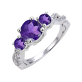 Abiding Jewelry Wholesale Natural Gemstone Amethyst Rings Solid 925 Silver Rings Custom Logo Rings