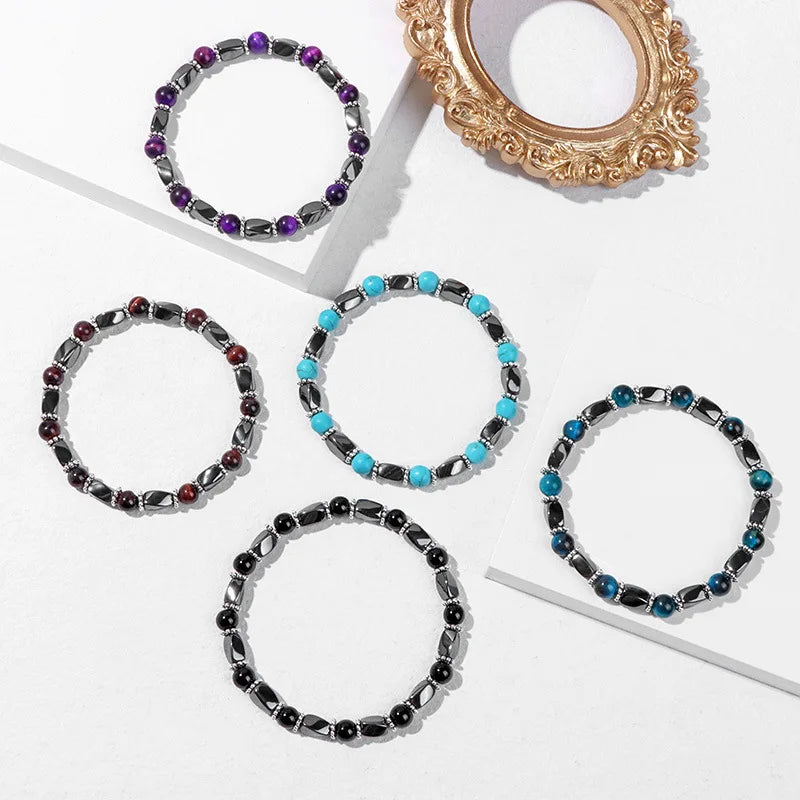 Vintage 2024 Wholesale Natural Stone Beads Bracelet Button Beads Elastic Bracelet Women Men Accessories Gemstone Jewelry
