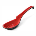Hot Sale Restaurant Tableware Two Tone Color Hook Design Soup Serving Melamine Spoon