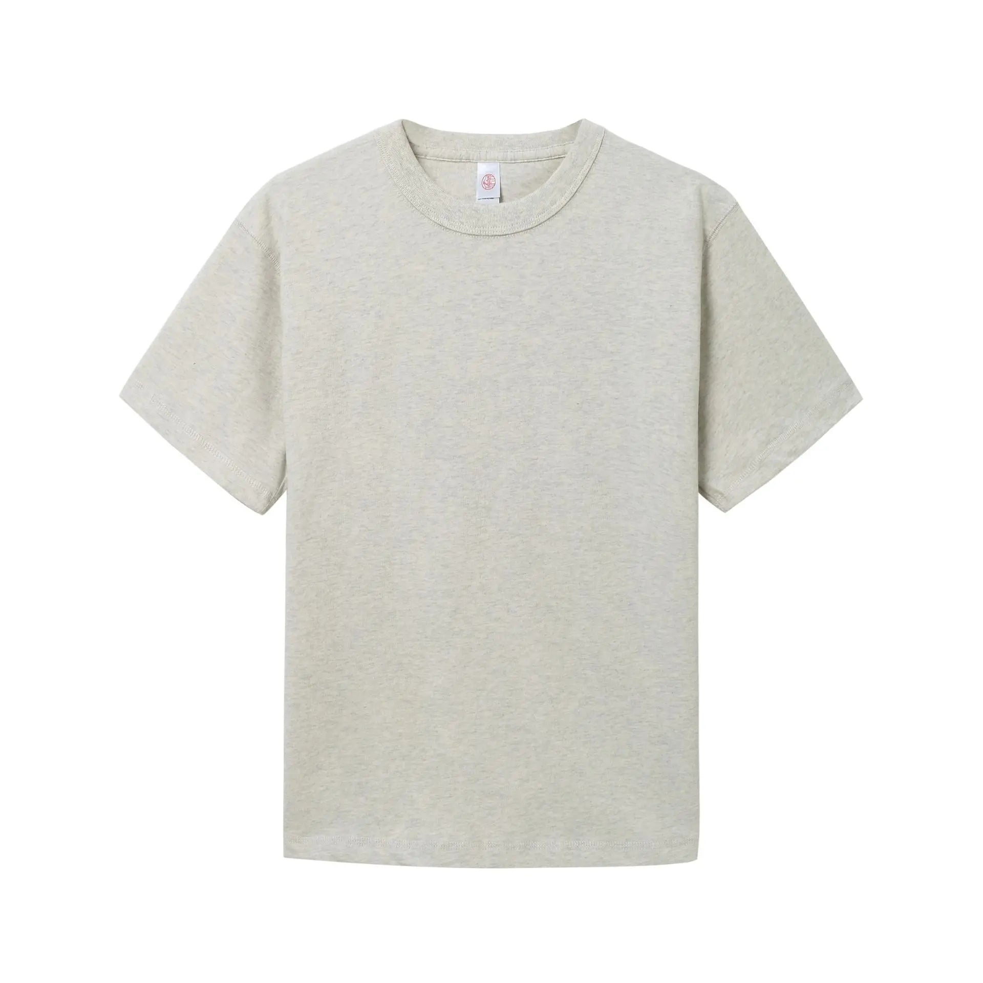300g American Heavy Cotton Brushed White T-shirt Men's and Women's Loose Solid Color Short Sleeve Base Shirt Loose Fit