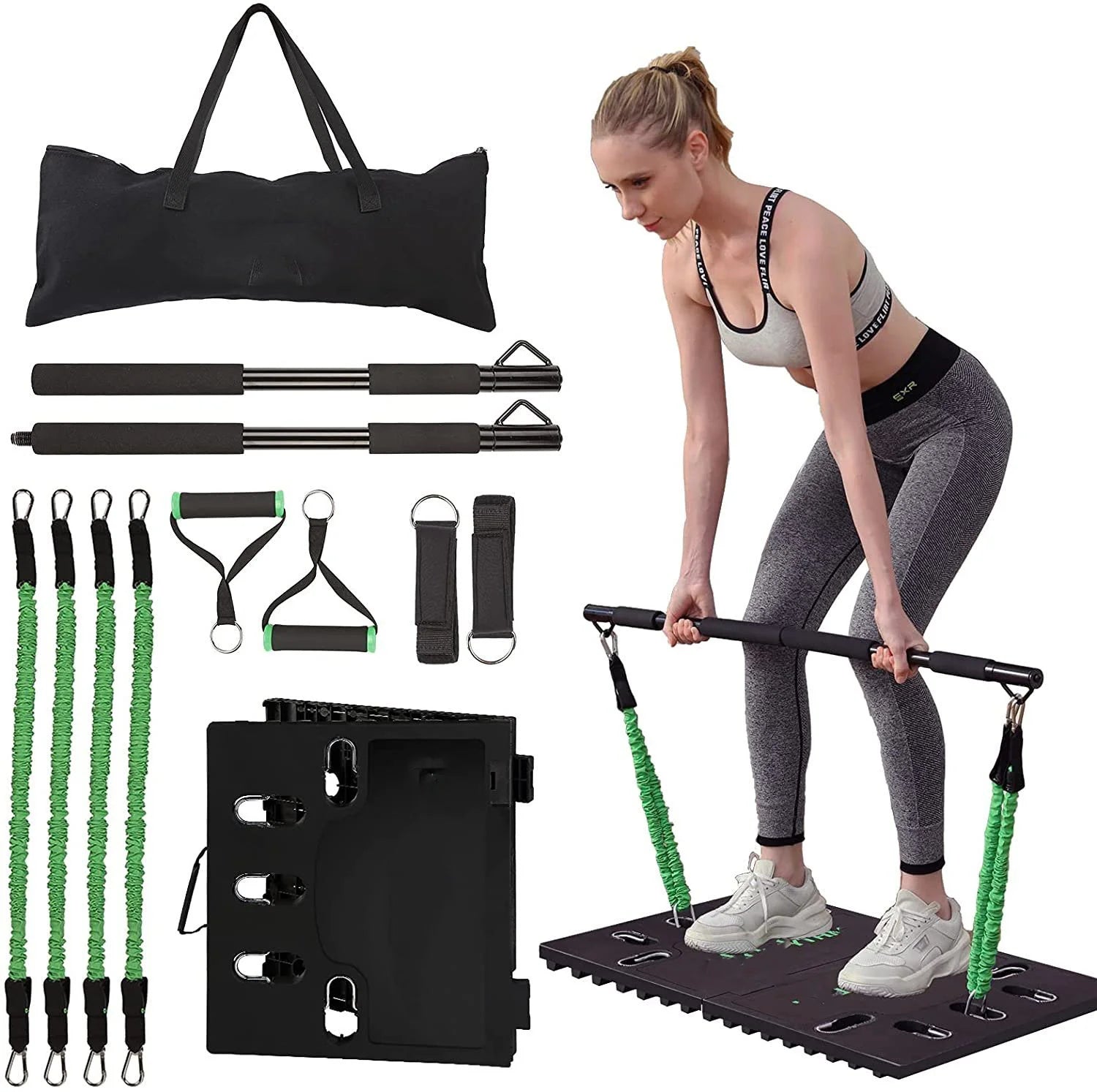 For Total Body Workout Machine Fitness Board for Chest Arms Strength Training Equipment Resistance Bands Home Gym Exercise Set A