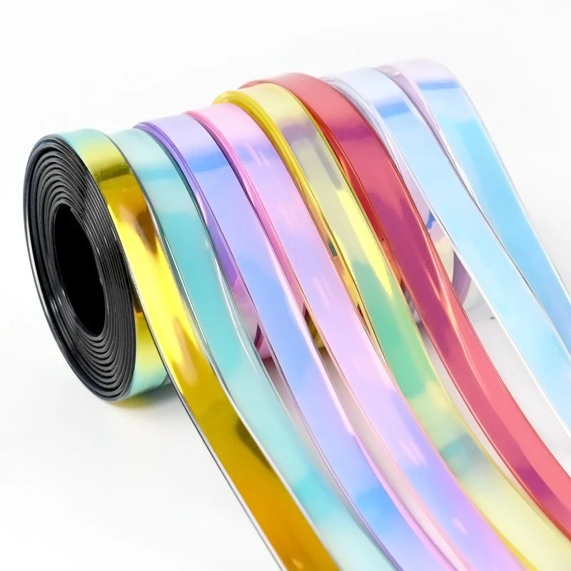 Deepeel RD063 12mm Garment Accessories Necklace Belt PVC Gradient Color Reflective Waterproof Cord Silicone Rope 50 Meters