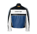 Custom Design Oem logo Blue Color Retro Classic Leather Motorcycle Racing Jacket for Men