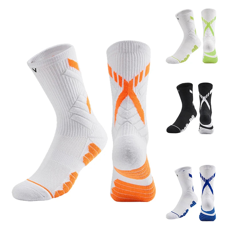 Custom Logo Athletic Crew Socks for Autumn Cushioned Compression Running Basketball Cycling Sports for Sports Enthusiasts