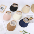 Summer Woman Sun Hats Anti-UV Female Outdoor Visor Caps Hand Made Straw Cap Casual Shade Hat Empty Top Hat Beach Cap