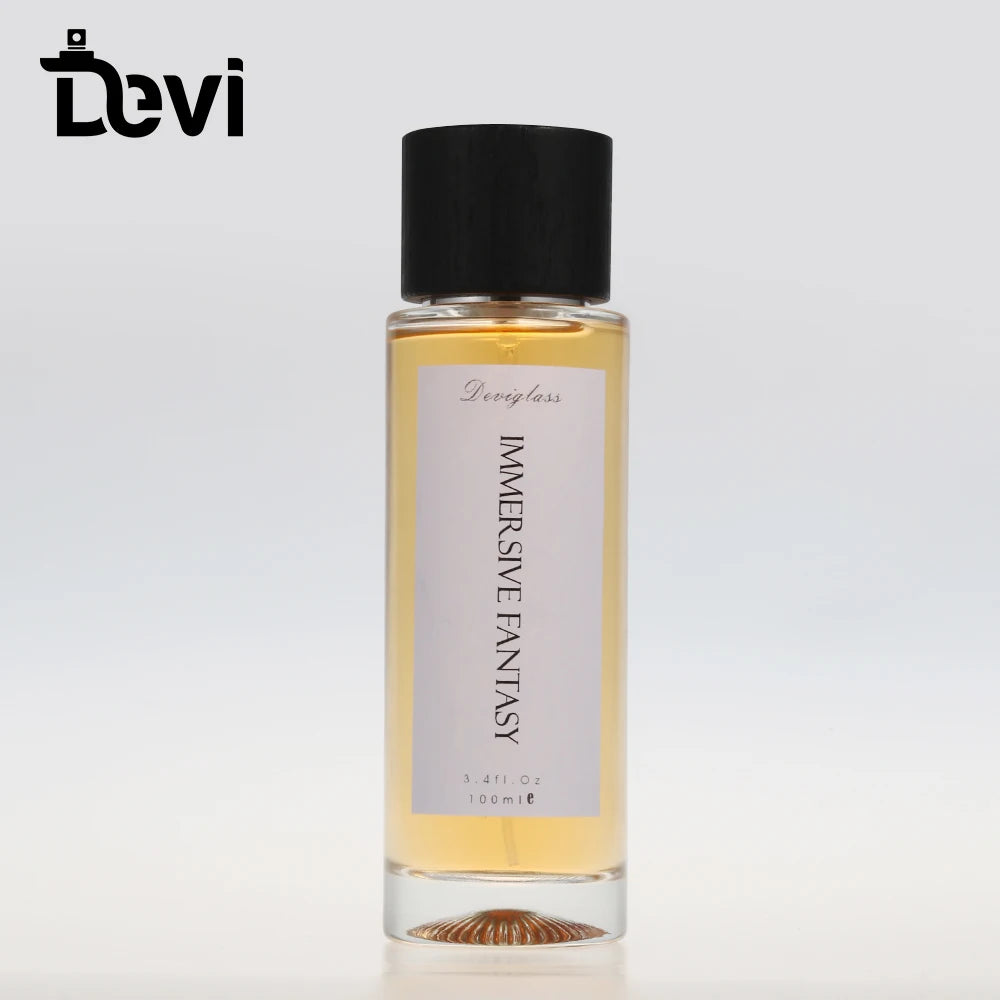 Devi Wholesale 100ml Cylinder Luxury Empty Container Perfume Glass Bottle for Perfume