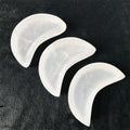 Wholesale natural crystal selenite moon bowl charging plate moon shaped healing gemstone bowls