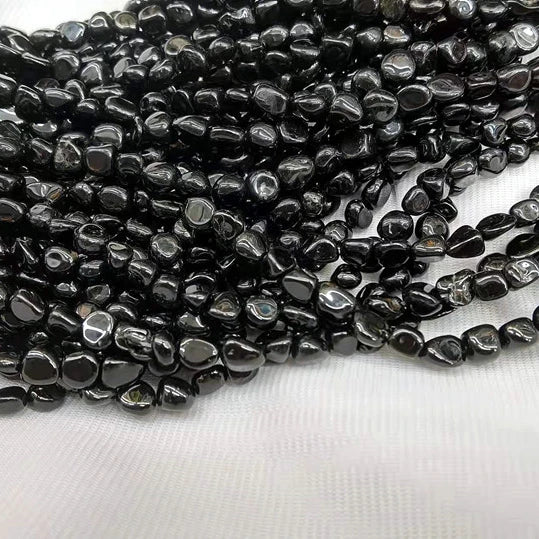 Wholesale Natural Smooth Charm Gemstone Irregular Black Tourmaline 8*10mm Tumble Beads for Jewelry Making