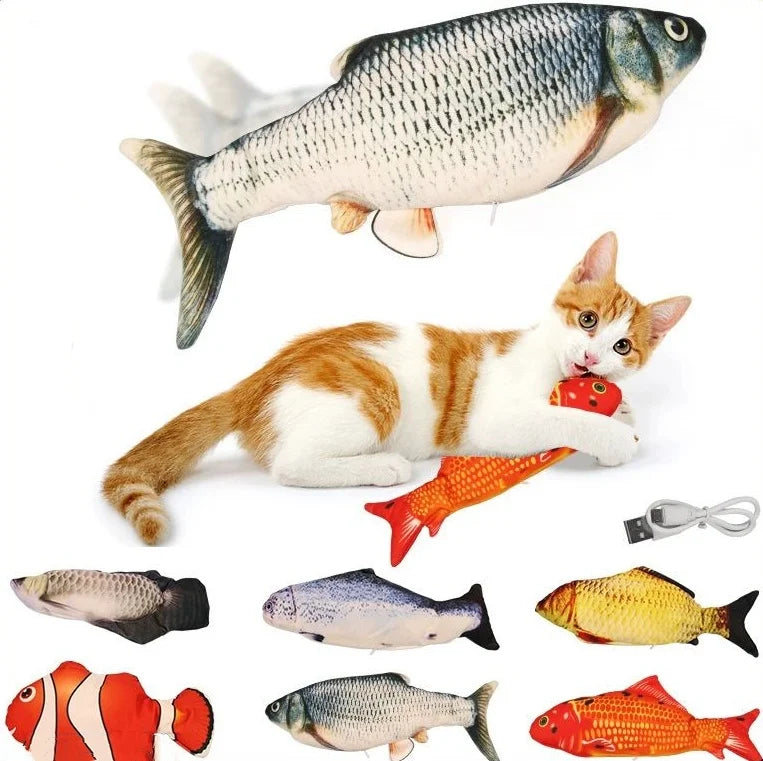 Wholesale Rich Brand Eco-Friendly Plush Electric Cat Flopping Fish Toy Interactive with Catnip and Custom Logo