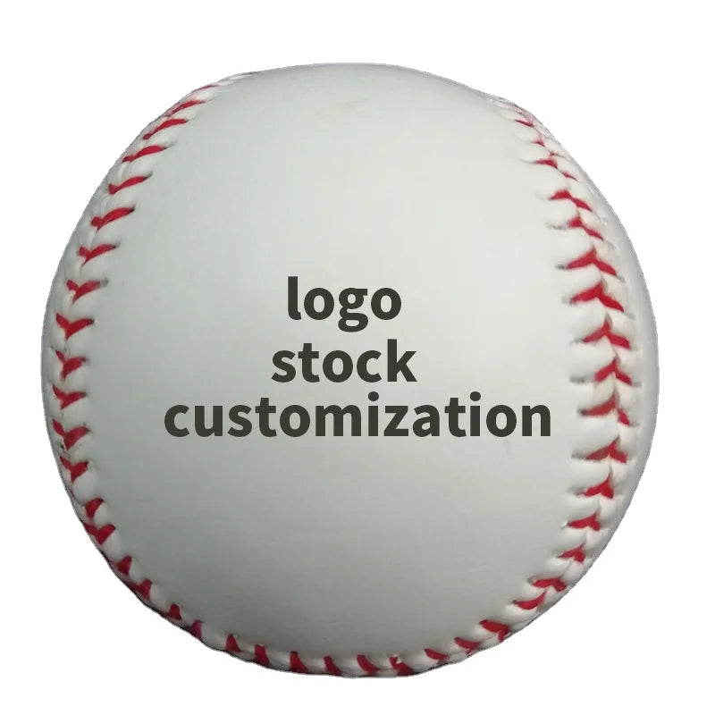 9 Inch Hard Leather Baseball with Rubber & Wood Cores Durable White Muda Brand for Kid Training Accessories