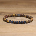 High Quality Handmade Healing Natural Stone Bracelets Faced Abacus Beads with Lapis Lazuli and Tiger Eye Beads