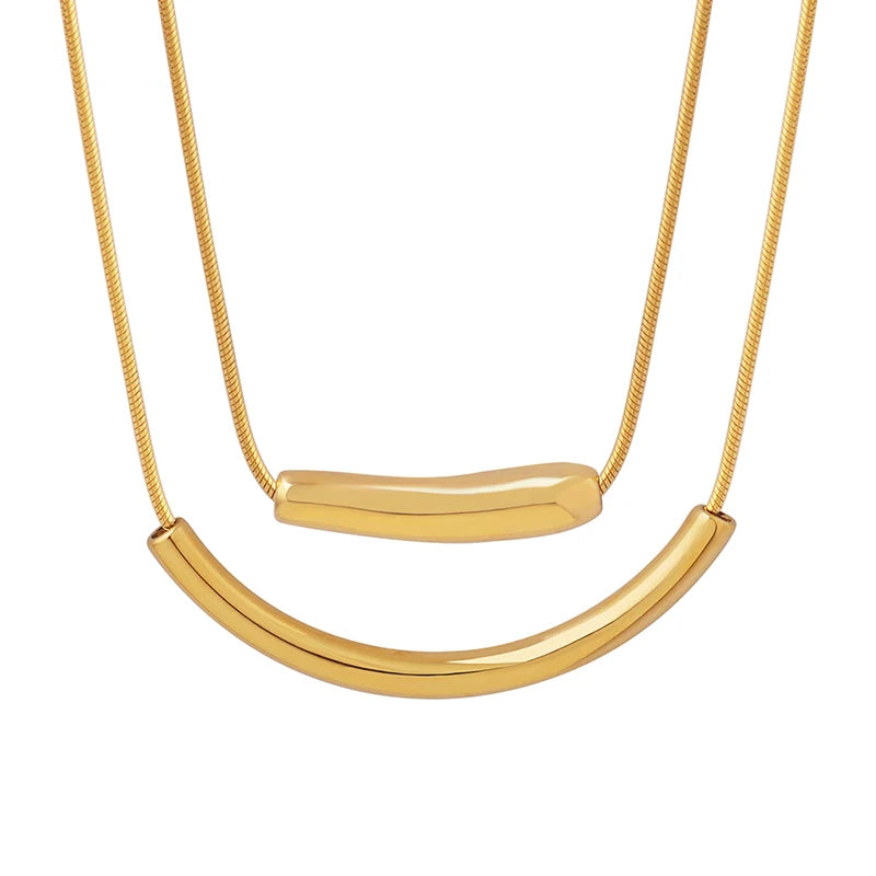 Factory Designer Necklace Smile Long Pendant Stainless Steel Necklace Collar Chain