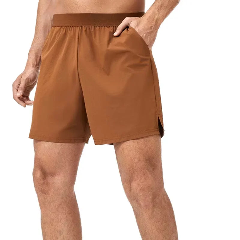 Custom Logo Elastic Waist Shorts for Men Gym Sport Fitness With Pocket Nylon Soft Thin Breathable Casual Men's Shorts