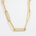 Fenny 18K Gold Plated Wholesale Dainty Statement Paper Pin Link Chain Stainless Steel Choker Chain Necklace for Women