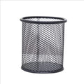 Black Desk Office Pen Organizer Round Table Metal Wire Mesh Pencil Cup Pen Holder