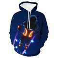 Wholesale Custom Oversized White Hoodie 3D Space Anime Digital Print Cartoon Pattern Knitted Weave Plus Size Drawstring Hood