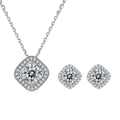 Unique Design Product Nobby Bangle Bracelet Moissanite Necklace 925 Sterling Silver Women Earring Stud Jewelry Set