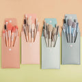 8 Pcs Mini Makeup Brushes Wooden Handle Portable Makeup Tools Nature Hair Mini Makeup Brush Set