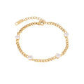 Gold Plated Stainless Steel Bracelet Jewelry Crystal Cuban Chain Zircon Bracelets