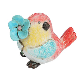 New 1 Pcs Colorful Bird Ornament With FlowersBirds Decor GiftsHand Painted Resin Animals Figurines for Home Garden Yard Decor