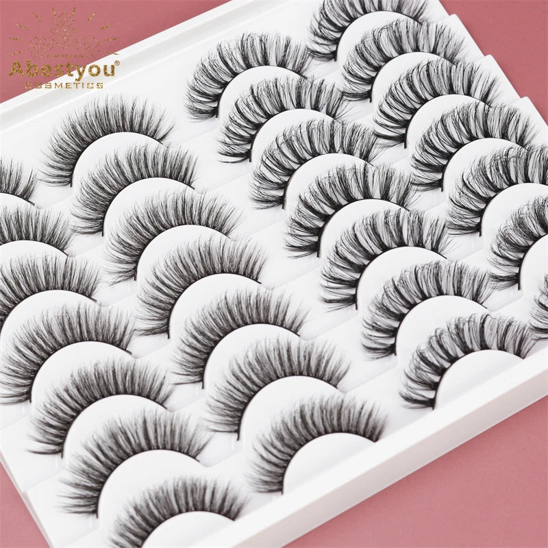 Abestyou 5d New Mix of Lashes Styles 14pairs Russian Eyelashes Strip Lashes False Eyelash Extension Mink Lash Kits Wholesale