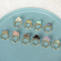 Natural Stone Winding Ring Adjustable Raw Stone Ring for Women  Amethyst Rose Quartz Amazonite Fluorite  Crystal Stone Ring