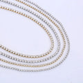 Luxury Jewelry Stainless Steel Necklace Tarnish Free Diamond Tennis Necklace Pvd Gold Cubic Zirconia Tennis Choker Necklace