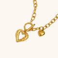 Temperament Retro 18k Gold Plated Stainless Steel Jewelry OT Buckle Hollow Heart Pendant Necklace