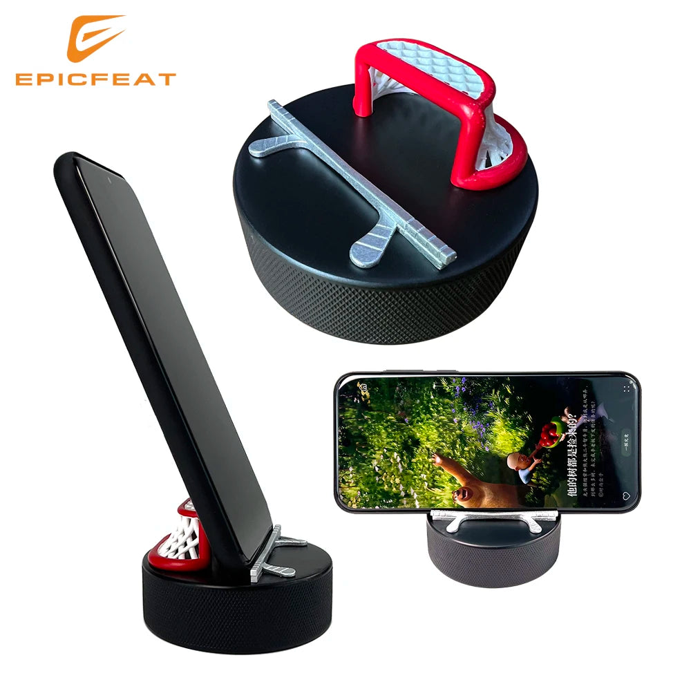 Ice Hockey Puck Phone Holder Resin Souvenir Gift Hockey Pucks Display Holder