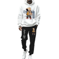 Men's Trendy Winter Hoodie Set with Custom Logo Knitted Street Style Cartoon Print Personalized Attitude Clothing