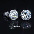 S925 Silver Earrings Classic Men's and Women's Models Four Claws Round Package Earrings a Carat Moissanite Earrings Female