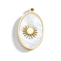 Luxury Star Brand Charm Pendant Sun Inlaid Diamond Oval Sea Shell Stainless Steel Necklace Accessory Jewelry Findings Components