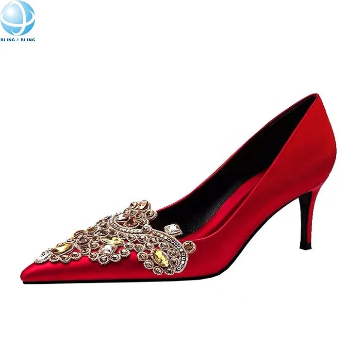Covered Rhinestones Metal Shoes Buckles Decoration for Ladies Shoes Ornaments Wedding Shoes High Heels Accessories