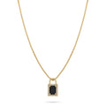 YILUN Vintage Style 14K 18K Gold Plated Lock Shaped Agate Pendant Necklace Womens Elegant Luxury Jewelry