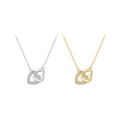 Factory Hot Sale 100% 925 Sterling Silver Double Hearts Pendant Necklaces Original Chain for Women Fine Jewelry Gift SCN181
