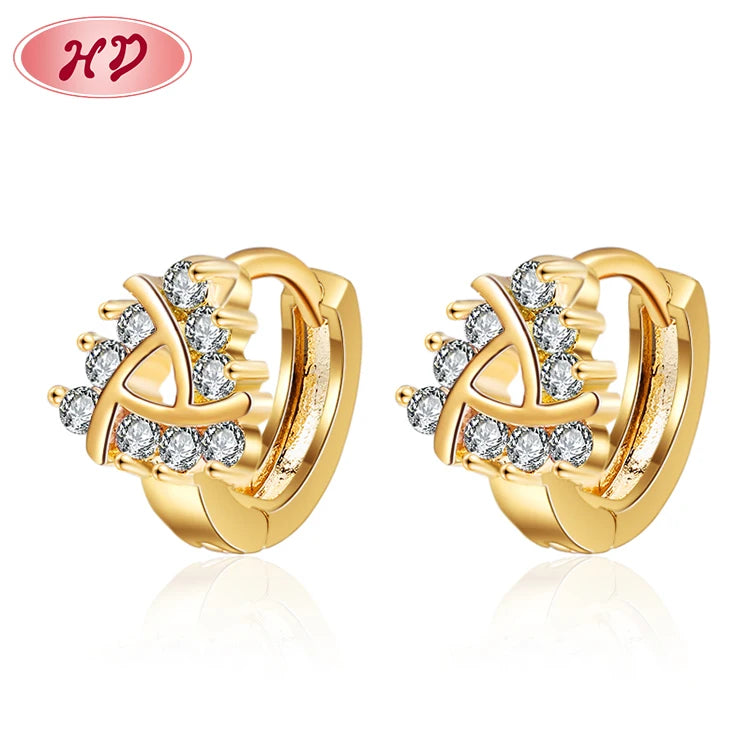 Custom Fashion Trendy Unique Stainless Steel 18K Gold Plated Earring Crystal Fashion Jewelry Women Drop Earrings 2023