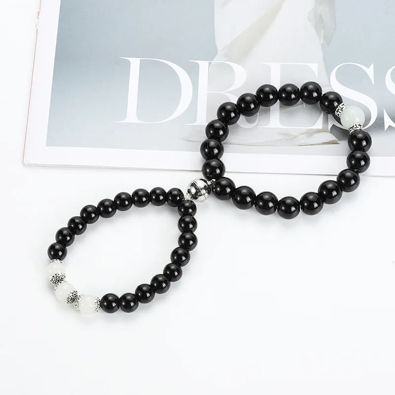Valentine's Day Bracelet Present Attractive Couple Bracelets 2pcs Bead Bracelet
