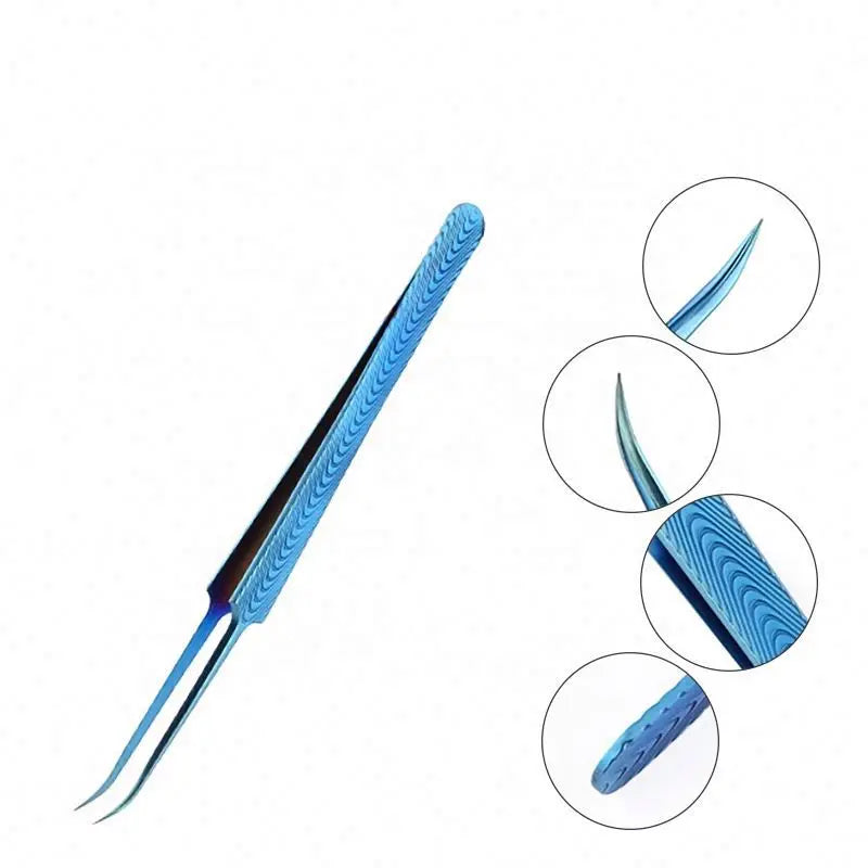 ELITER Hot Sell Wholesale Curved Stainless steel Tweezer Eyelash Tweezer Tweezer Hautequalite Extension Professionnel