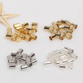 14K Gold-clad Pipe Wire Rope Fixing Clamp Beads Fashionable Flat Buckle Jewelry Bracelet Findings Simple Necklace Bead Accessory