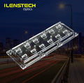 Ilenstech 2x6 90 Degree Waterproof LED Street Light Lens Tunnel Light Lenses 12 Optics