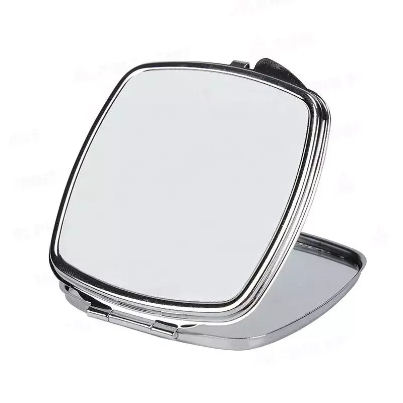 Qualisub Personalized Iron Metal Sublimation Makeup Mirror Blanks Portable Pocket DIY Gift