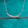 Silver 925 Original Total 0.5 Carat Brilliant Cut Diamond Test Past D Color Moissanite Arc Shape Pendant Necklace Fine Jewelry