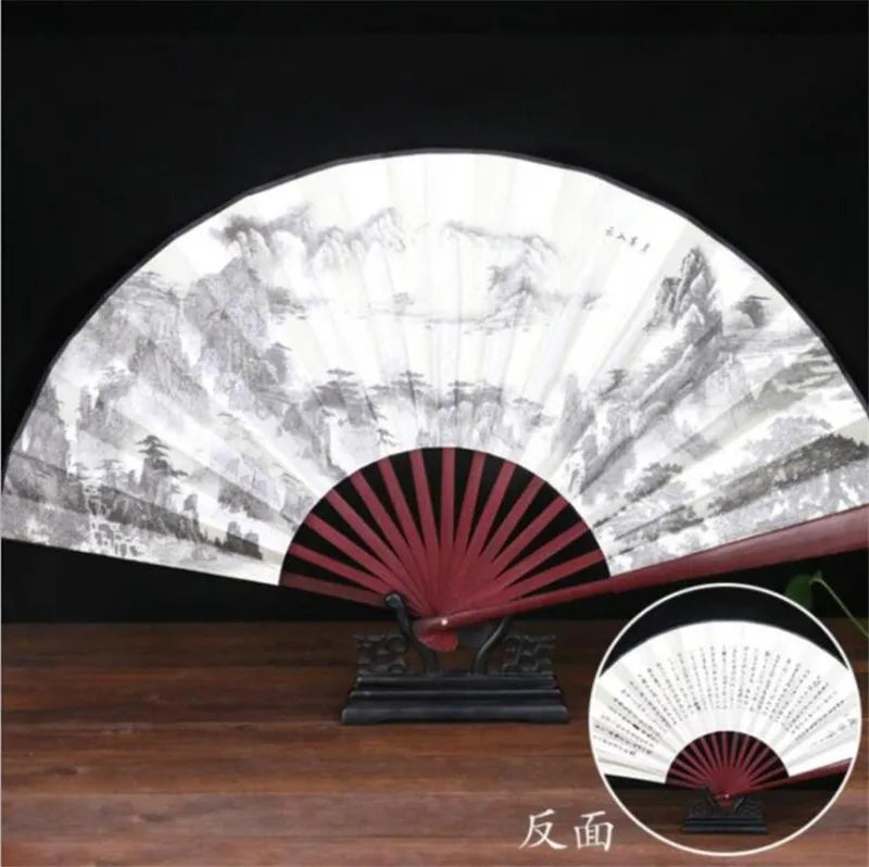 New Design Custom Chinese Style Design Men Bamboo Folding Hand Fan for Souvenir GIfts