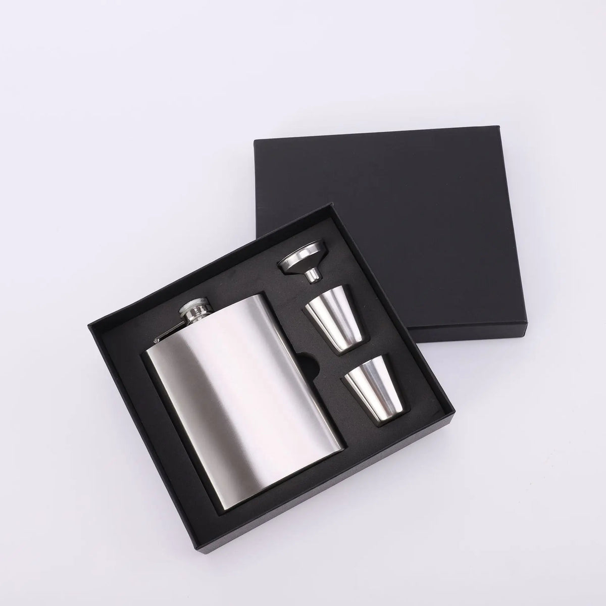 8oz Stainless Steel Hip Flask Gift Set with Shot Glass & Funnel Portable Metal Liquor Flask for Men