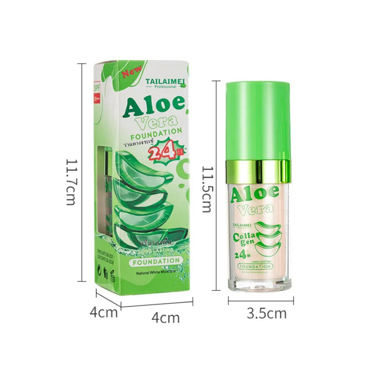 Aloe Vera BB Cream Moisturizing Brightening Lightweight Invisible Pores Dark Circles Natural Lasting Concealer Liquid Foundation