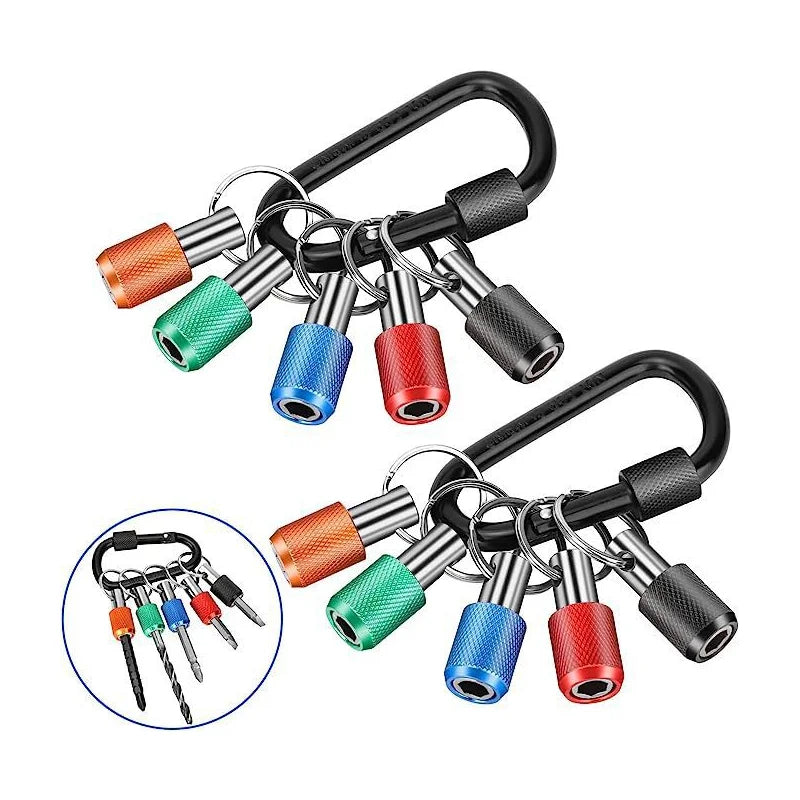 Excellent Horse 5pcs Color Keychain Quick Change 1/4" Hex Shank Carbon Steel Aluminum Carabiner Release Sleeve Batch Head