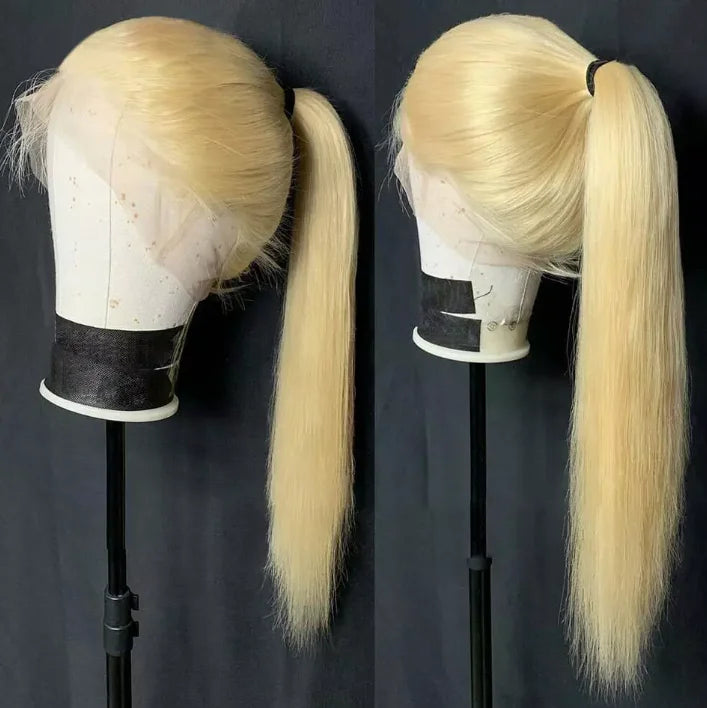 Blonde Wigs Human Hair Lace Front 613 26 Inch Cuticle Aligned Brazilian Human Hair 360 HD Transparent Lace Frontal Wig