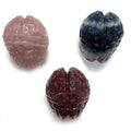 Human Brain Model Crystal Natural Hand Carved Strawberry Quartz Crystal Carving Brain for Decoration